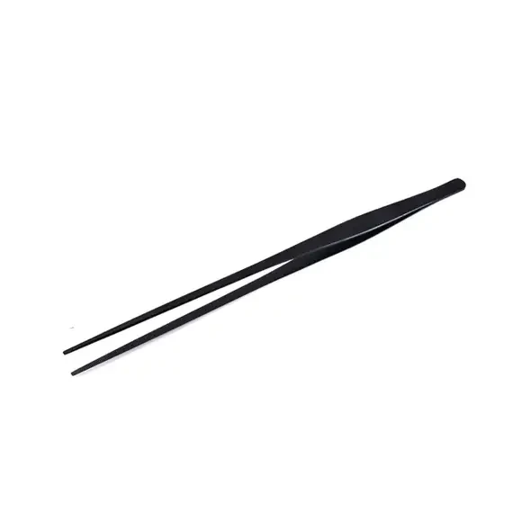 Black metal tweezers.