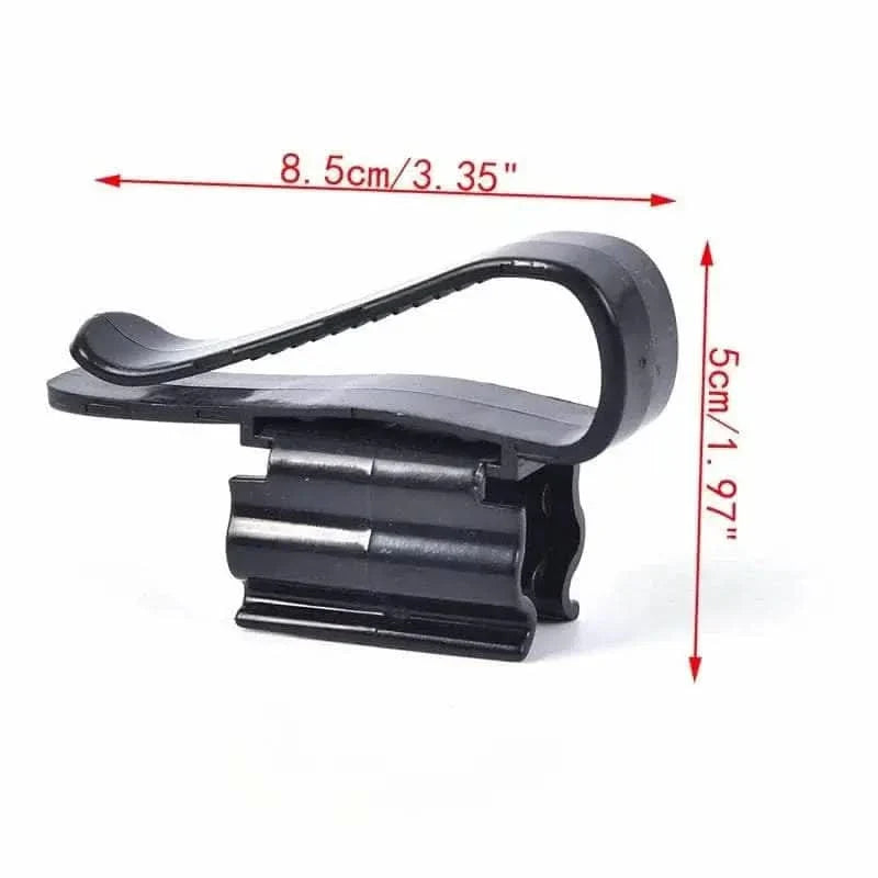 Black plastic visor clip.