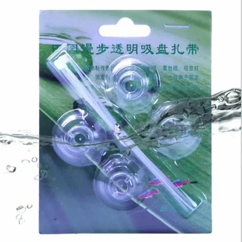 Clear suction cup aquarium tube holder.
