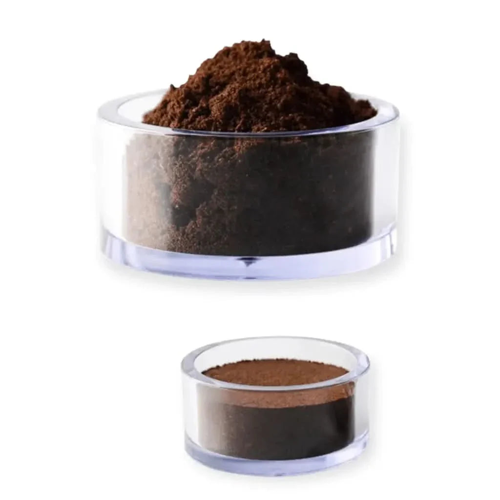 Two containers of brown powder.