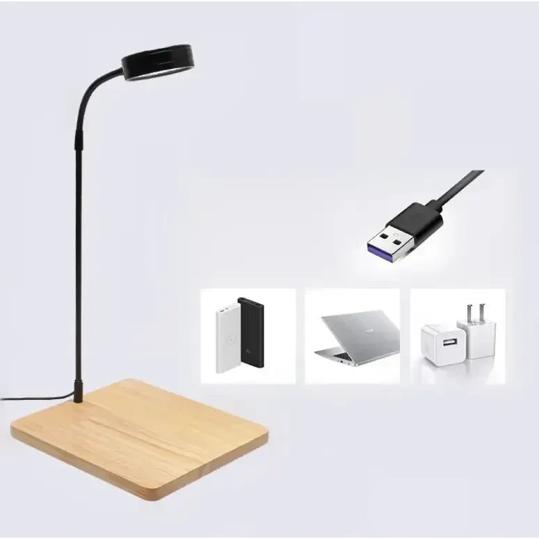 Adjustable LED desk lamp.
