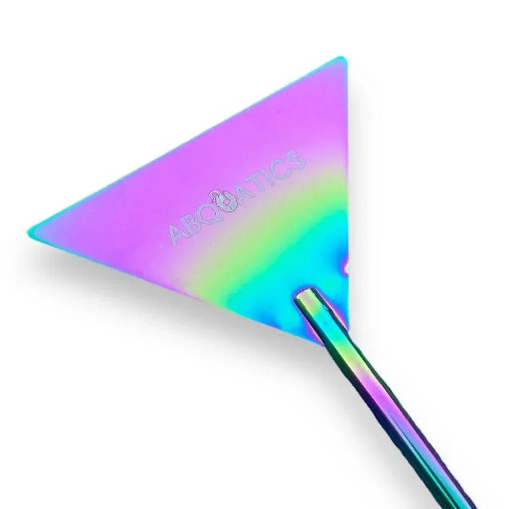 Iridescent triangular spatula.