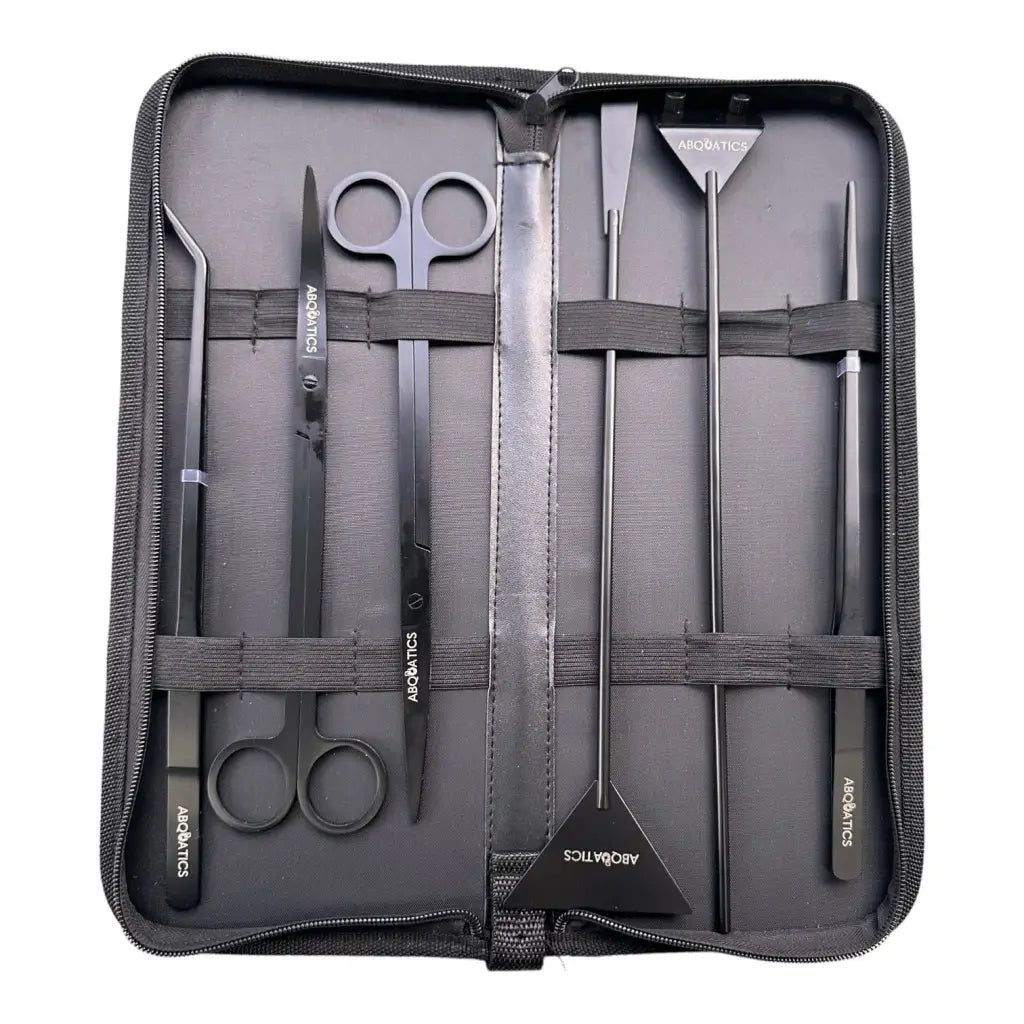 Abquatics Aquascaping Tool Set (7pcs inc PU Leather Case)