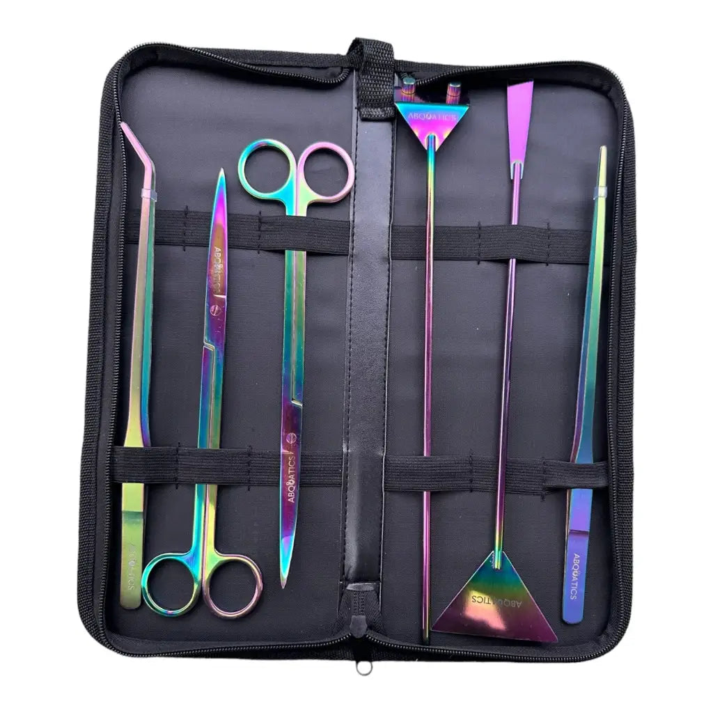 Abquatics Aquascaping Tool Set (7pcs inc PU Leather Case)