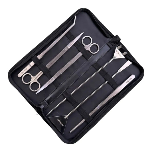 Abquatics Aquascaping Tool Set (7pcs inc PU Leather Case)