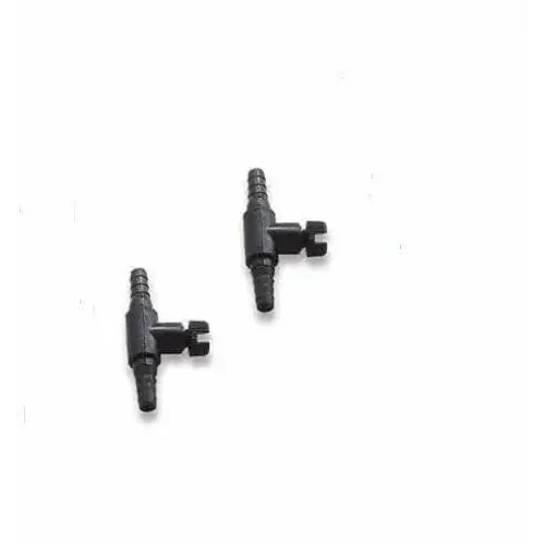 Two black plastic air valves.