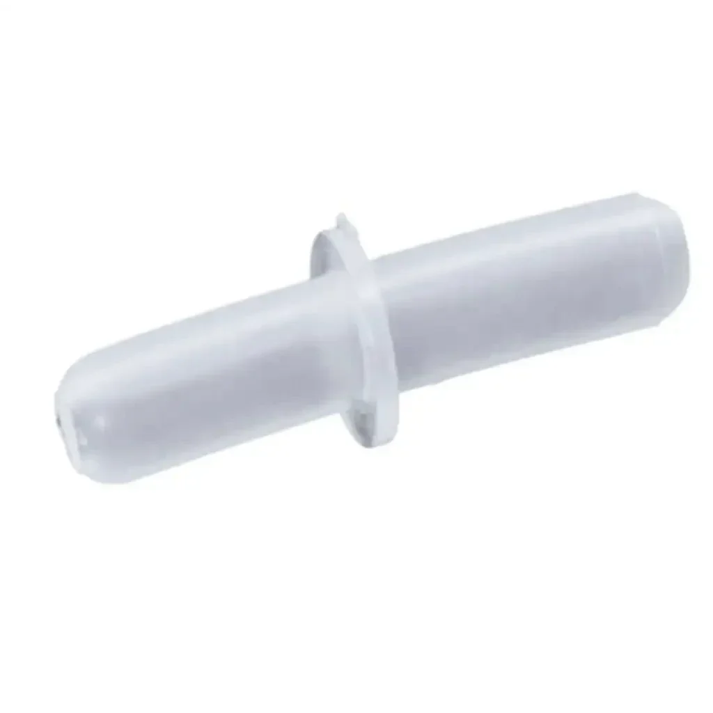 Translucent white plastic connector.