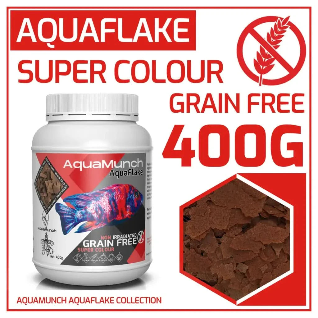 Aquarium fish food flakes.