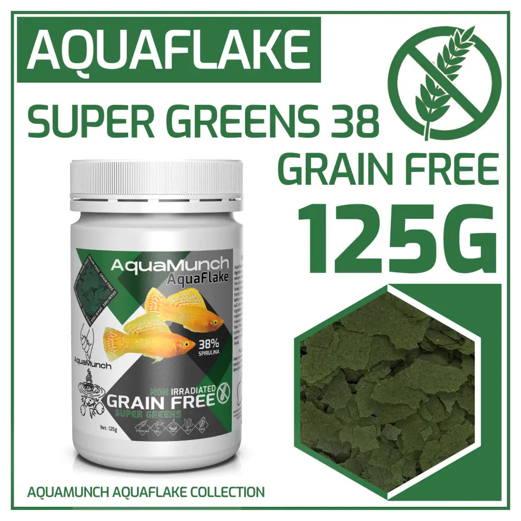 AquaMunch AquaFlake Fish Food - Super Greens (Flake)