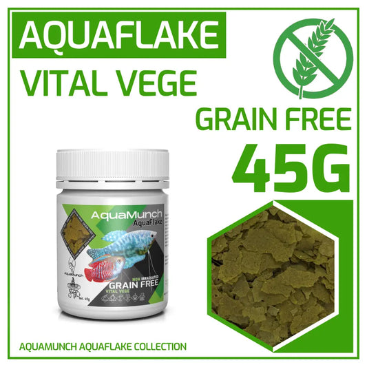 AquaMunch AquaFlake Fish Food - Vital Vege (Flake) - 45g