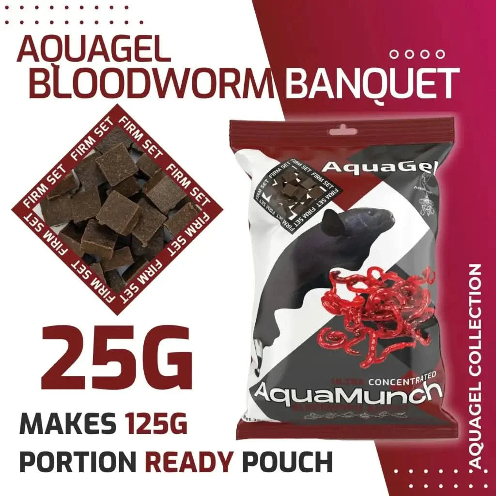 Aquagel bloodworm fish food.