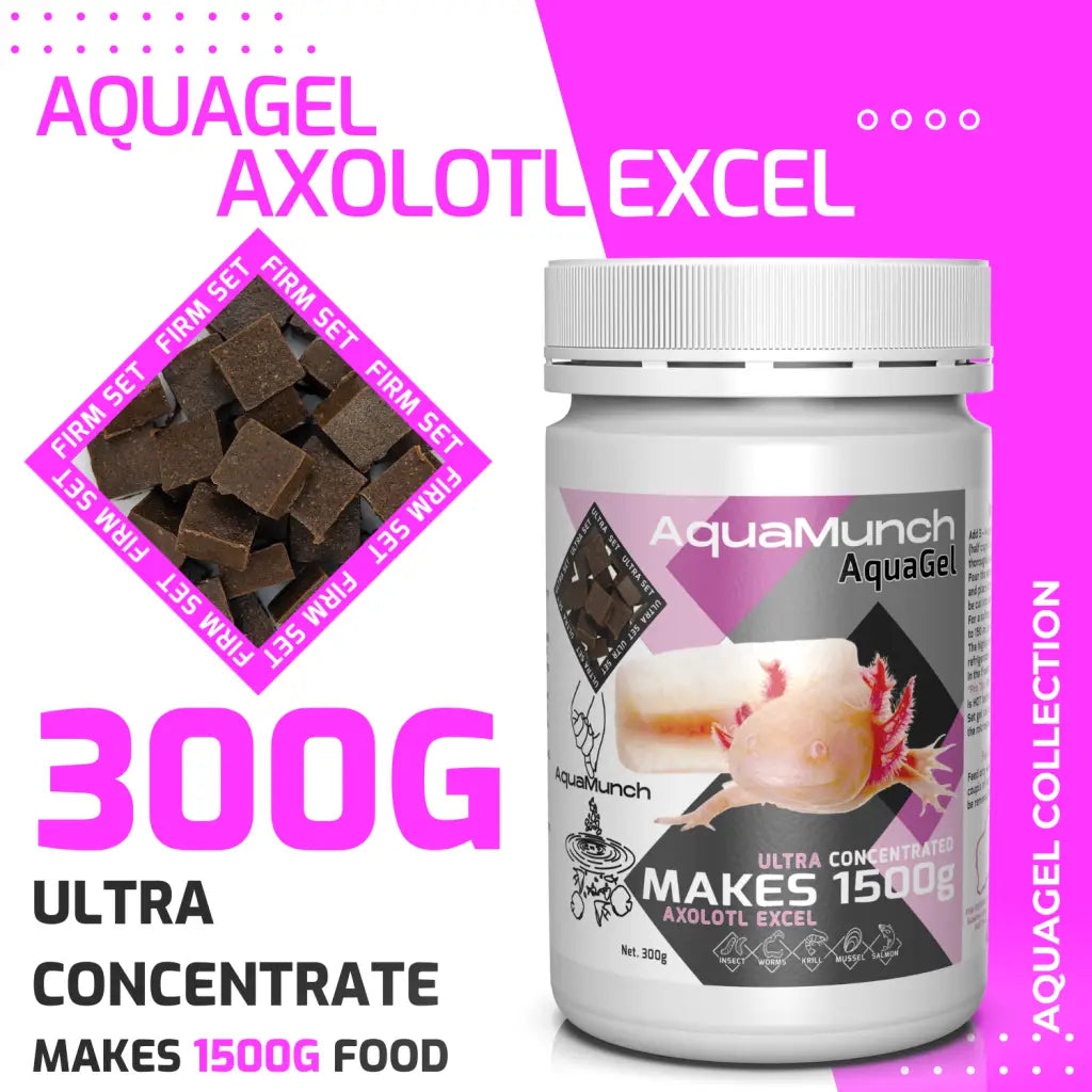 AquaMunch AquaGel Fish Food - Axolotl Excel - 300g “Makes