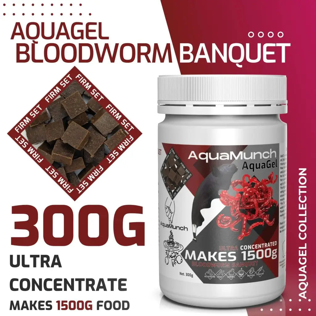 AquaMunch AquaGel Fish Food - Bloodworm Banquet - 300g