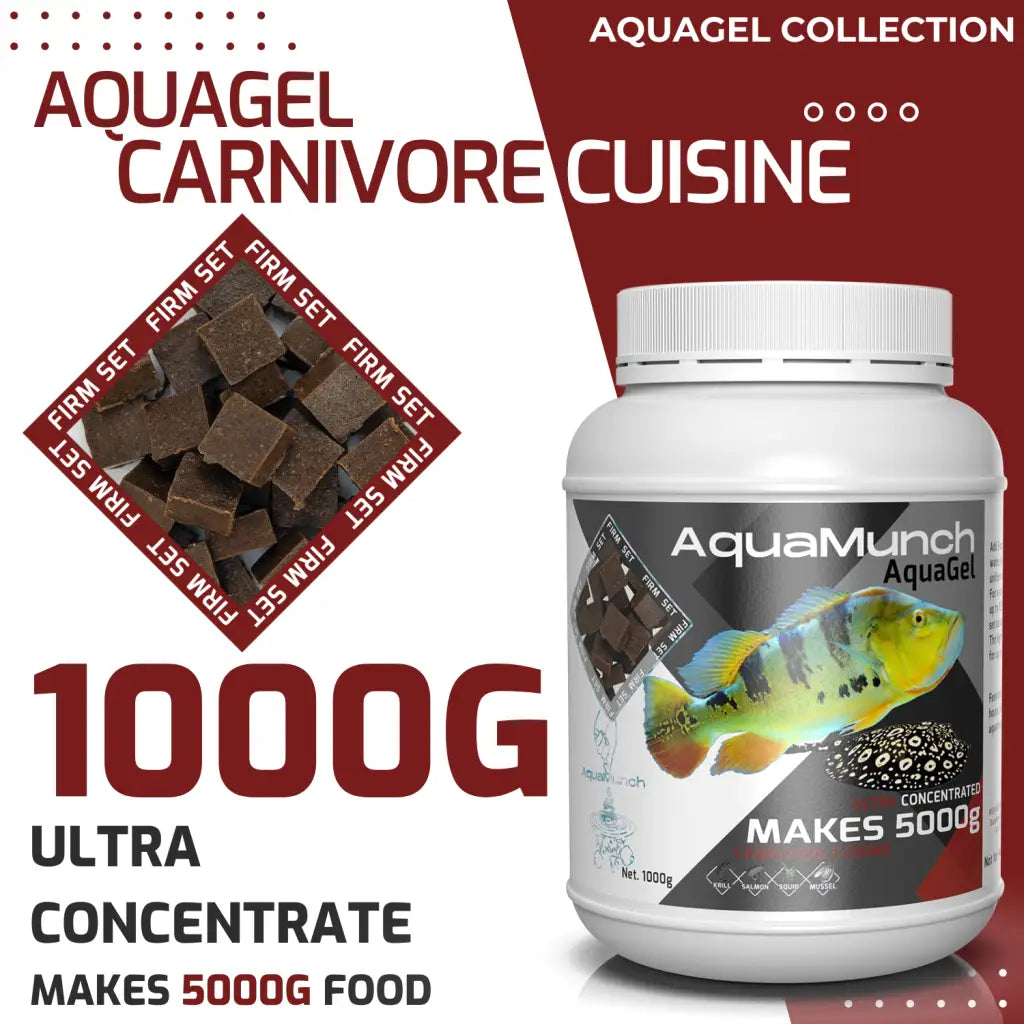 AquaMunch AquaGel Fish Food - Carnivore Cuisine - 1000g