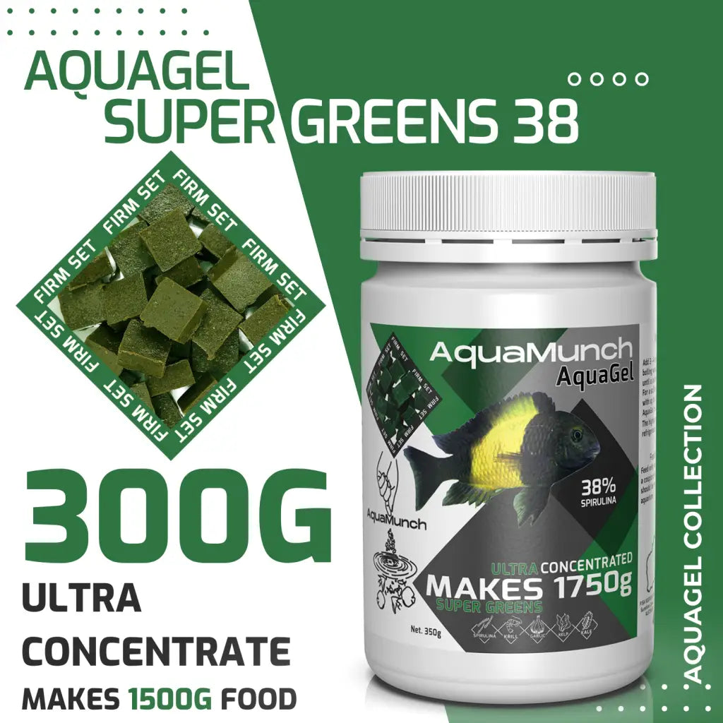 AquaMunch AquaGel Fish Food - Super Greens - 300g “Makes
