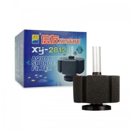 Black aquarium sponge filter.