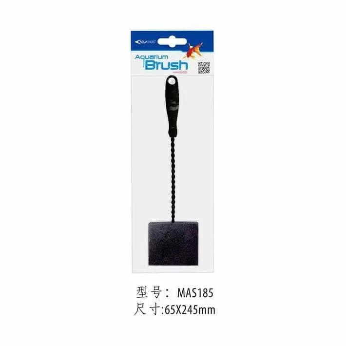 Aquarium brush with a long handle.