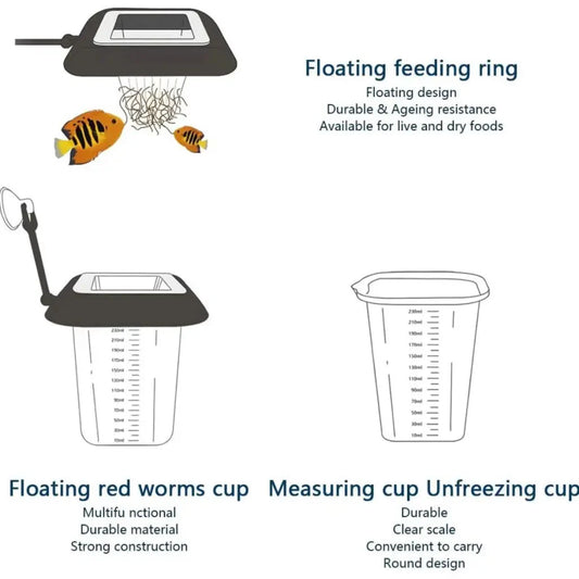 Aquarium Feeding Ring With Feeding Cone & Measuring Cup