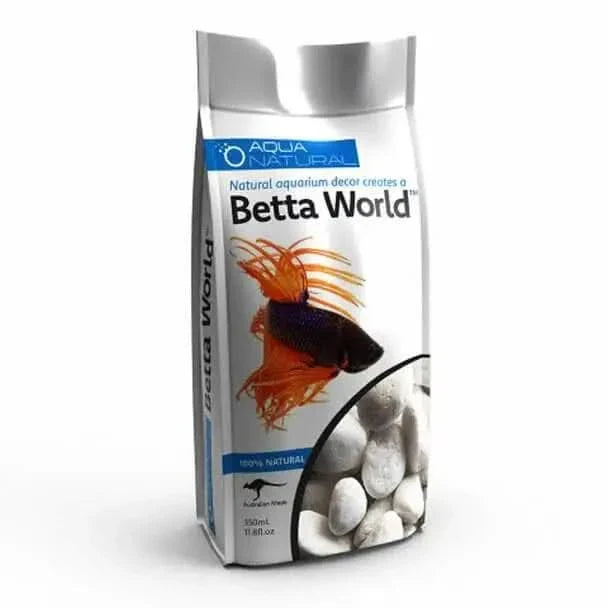 Bag of Betta World aquarium decor.