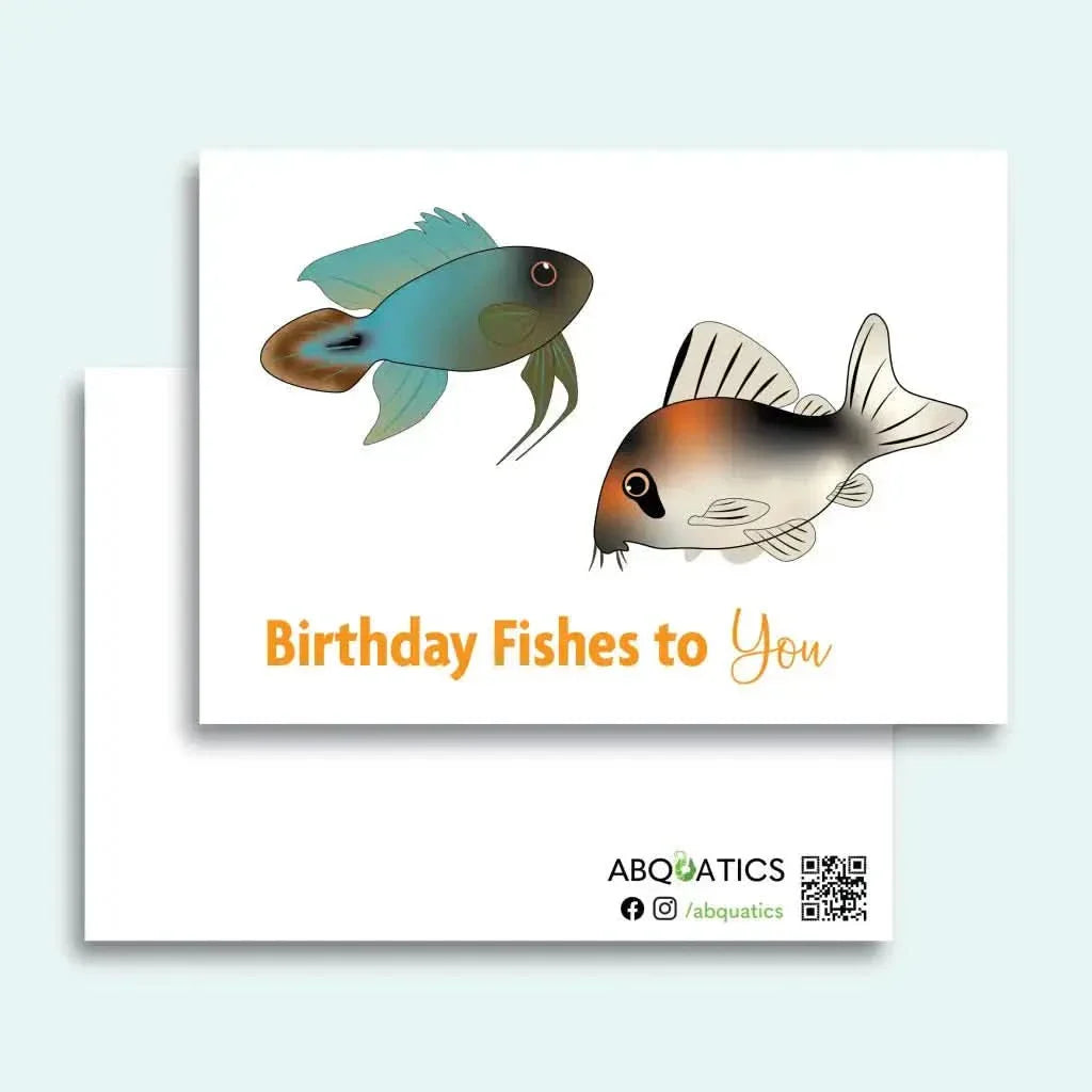 Birthday fishes greeting card.
