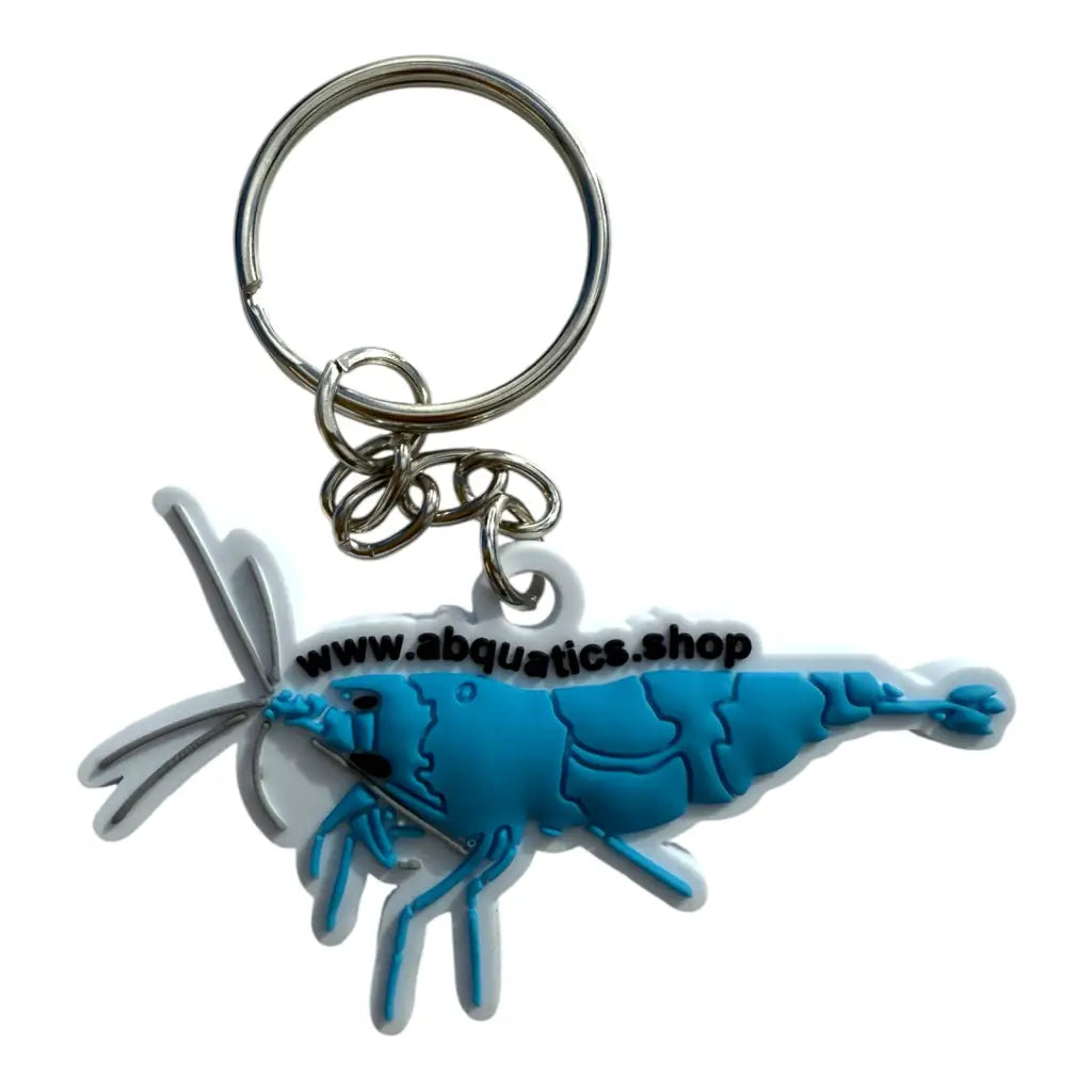 Blue shrimp keychain.