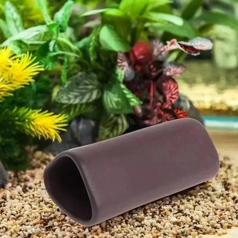 Brown ceramic aquarium cave.