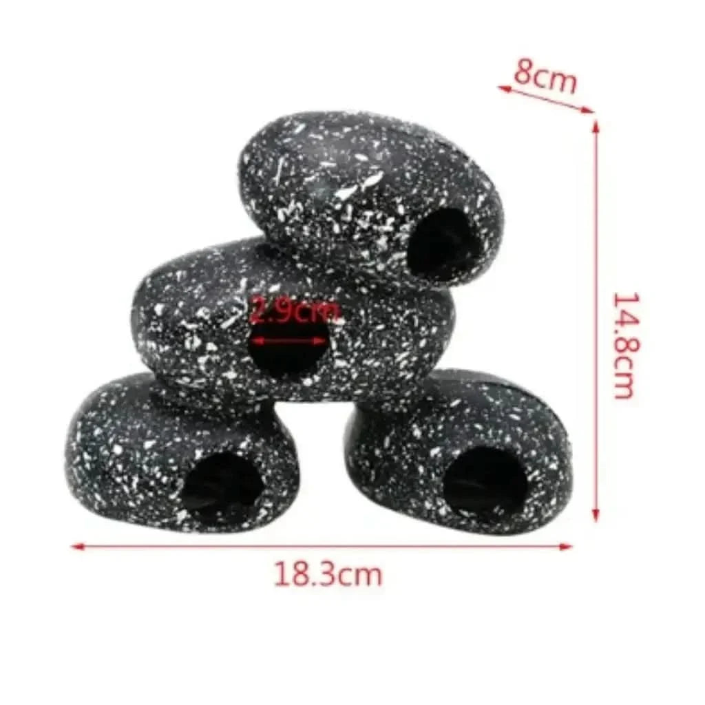 Black and white speckled rock aquarium hideaway.