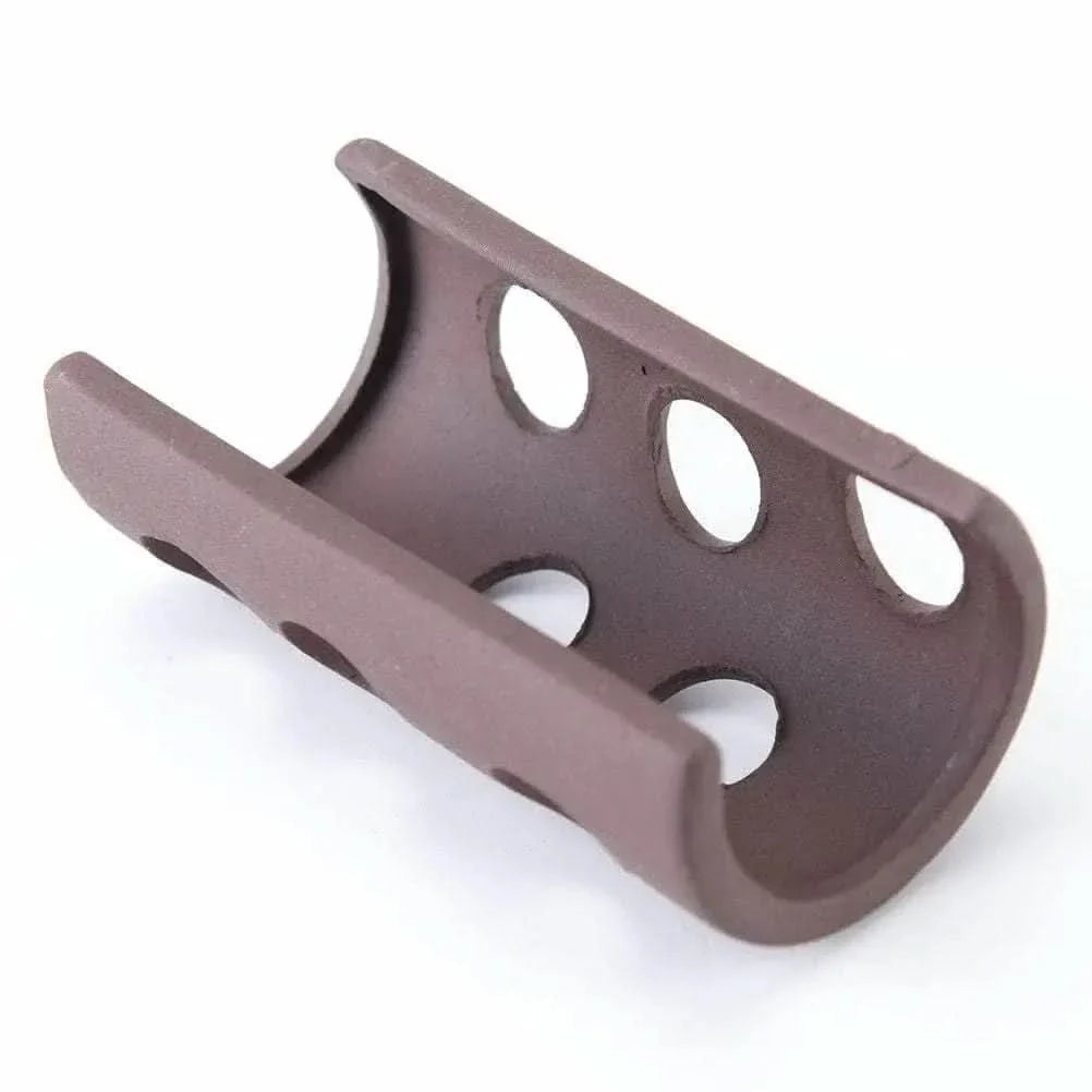 Brown perforated barrel shroud.
