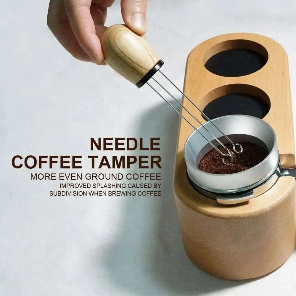Coffee needle distribution tool.