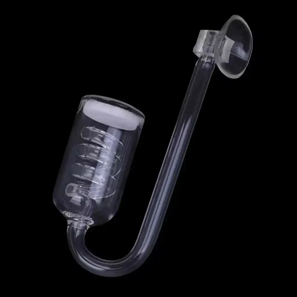 Glass CO2 diffuser with suction cup.
