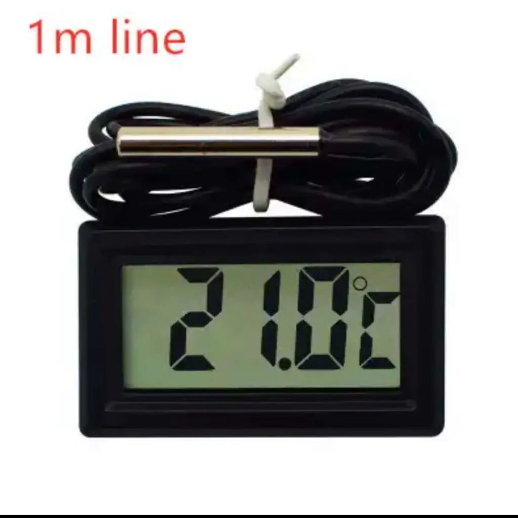 Digital Led Thermometer Black (With Battery)