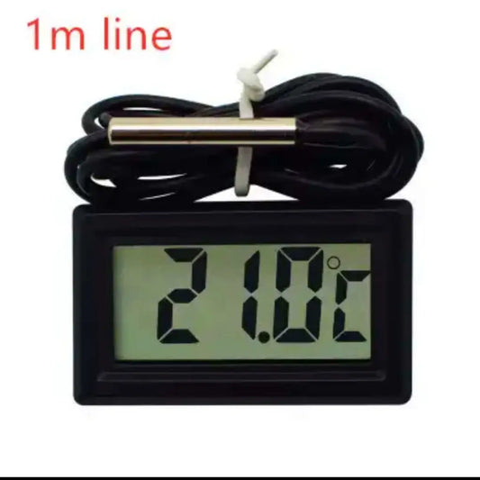 Digital Led Thermometer Black (With Battery)