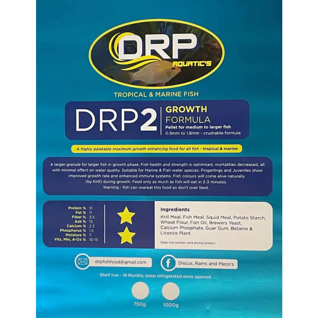 DRP 2 AQUATIC GROWTH FOOD FORMULA - TROPICAL MARINE FISH FRY