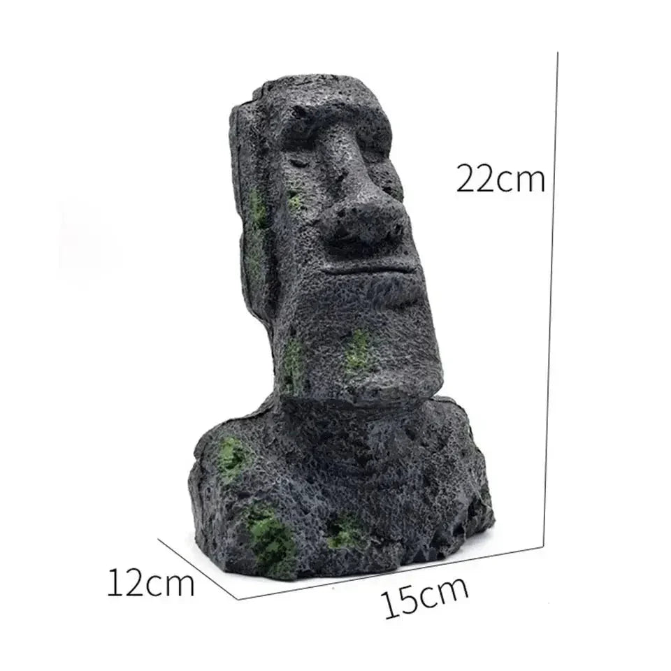 Easter Island Stone Head Aquarium Decor