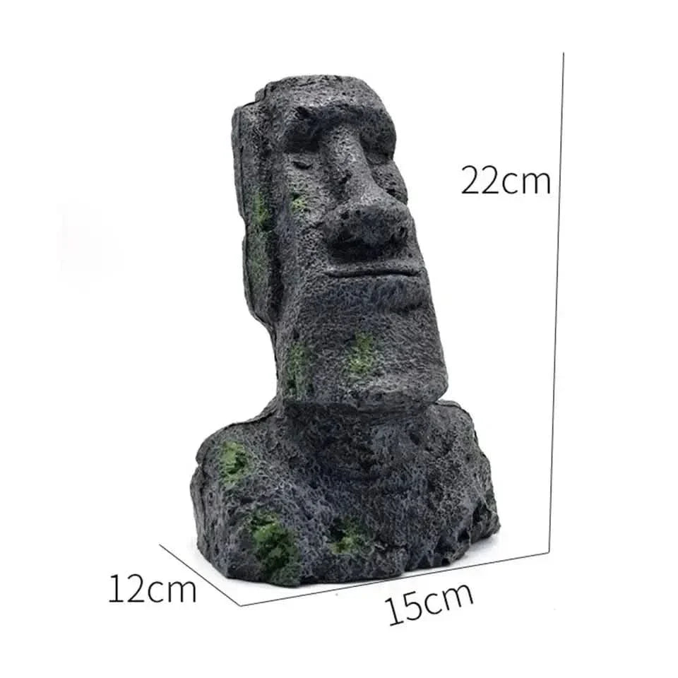 Moai statue aquarium decoration.