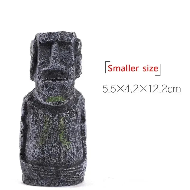 Easter Island Stone Head Aquarium Decor