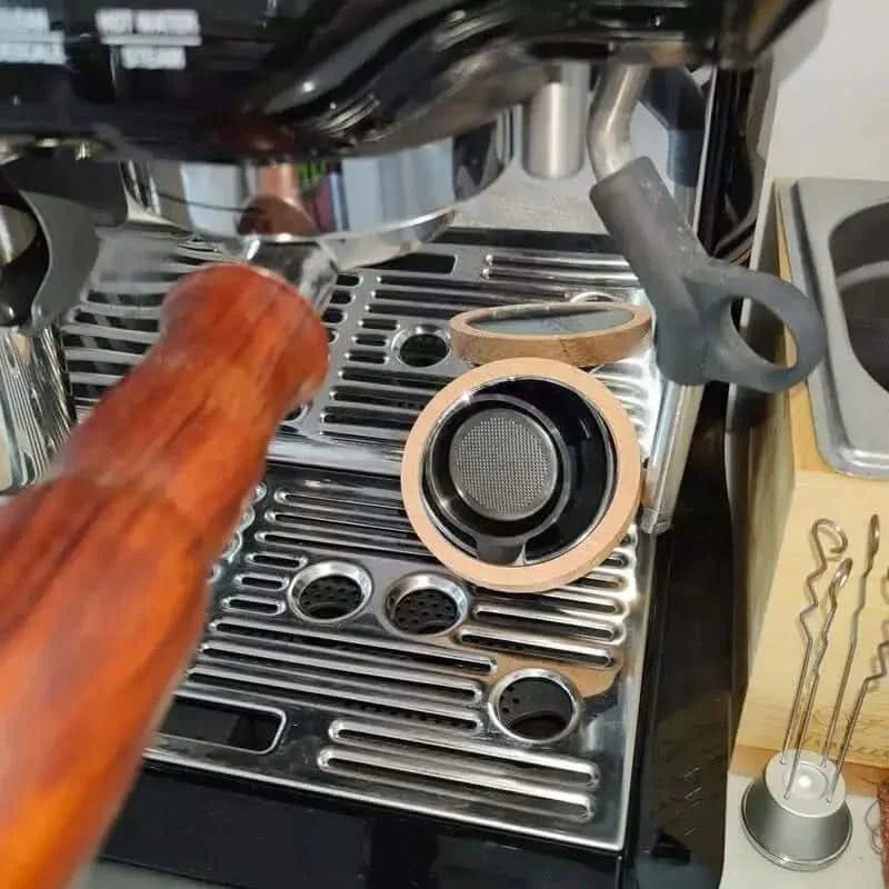 Espresso machine with portafilter.