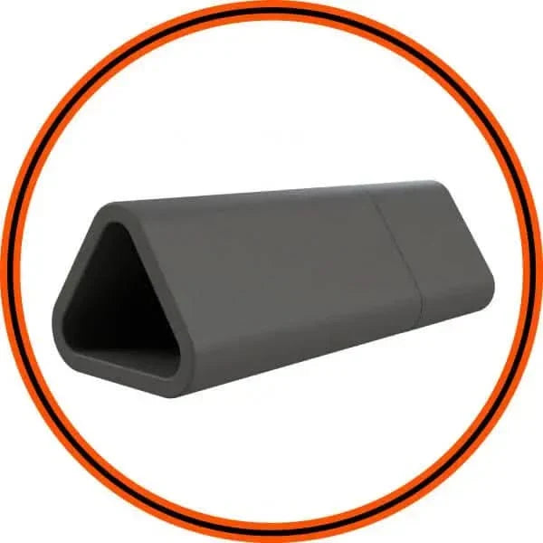 Gray triangular prism.