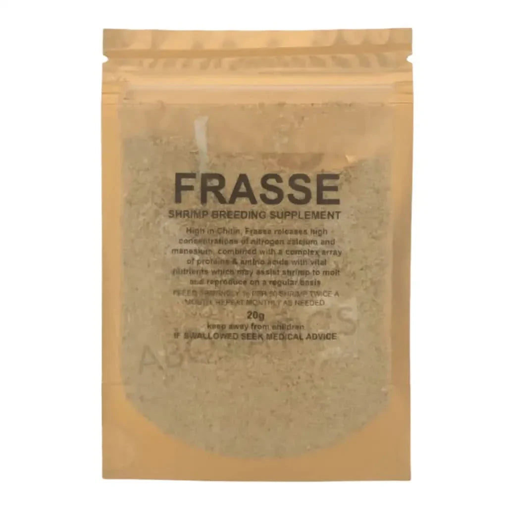 Frasse shrimp breeding supplement in a sealed pouch.