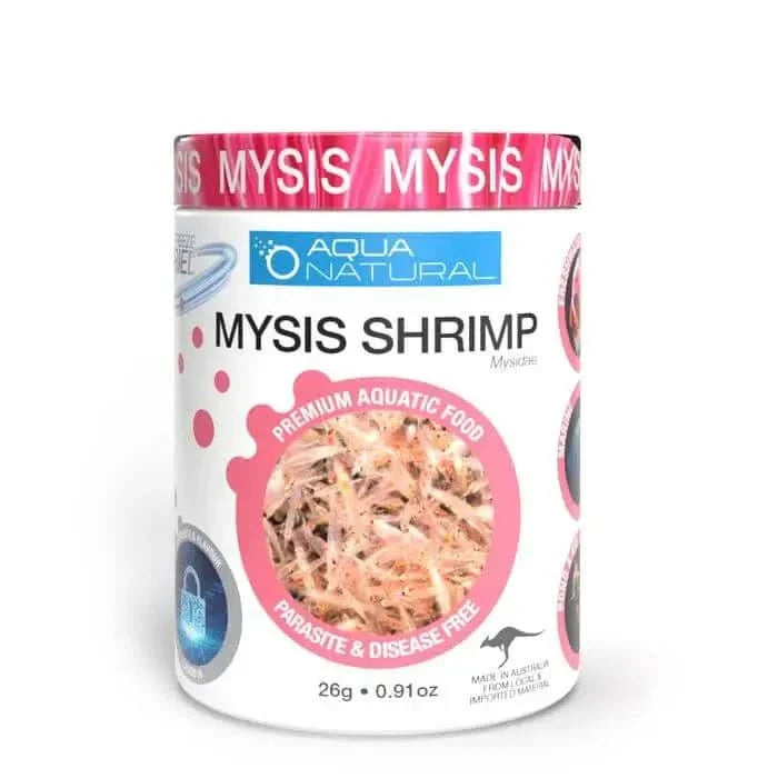Container of mysia shrimp aquatic food.