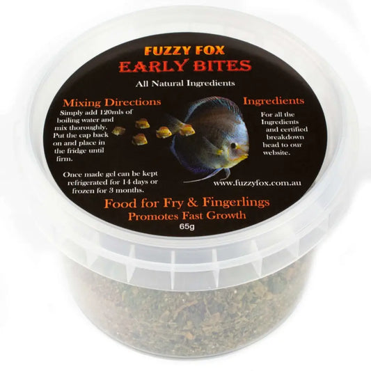 Fuzzy Fox Early Bites Fish Food for Fingerlings & Fry - 65g