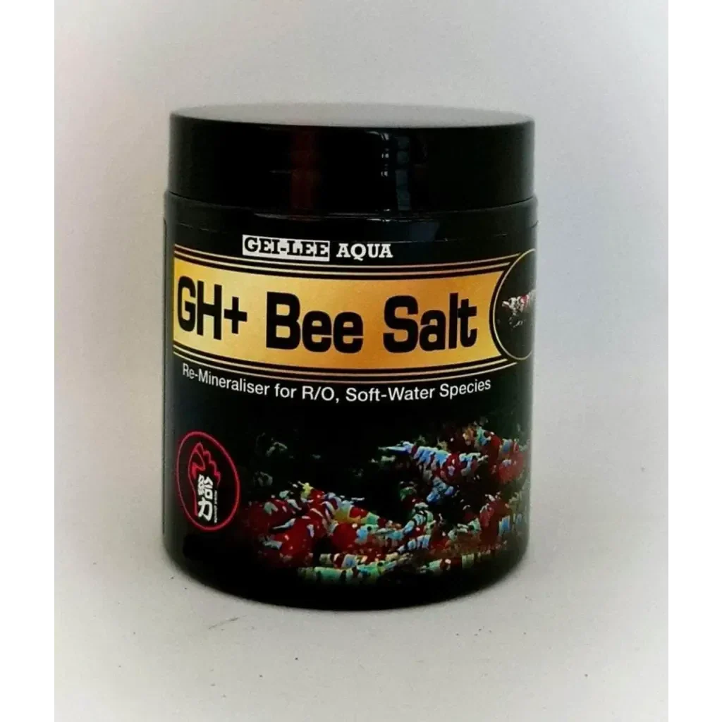 Black container of GH+ Bee Salt.