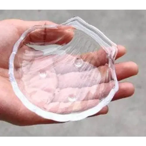 Clear, shell-shaped gel pad.