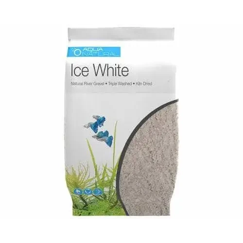 Bag of ice white natural river gravel.