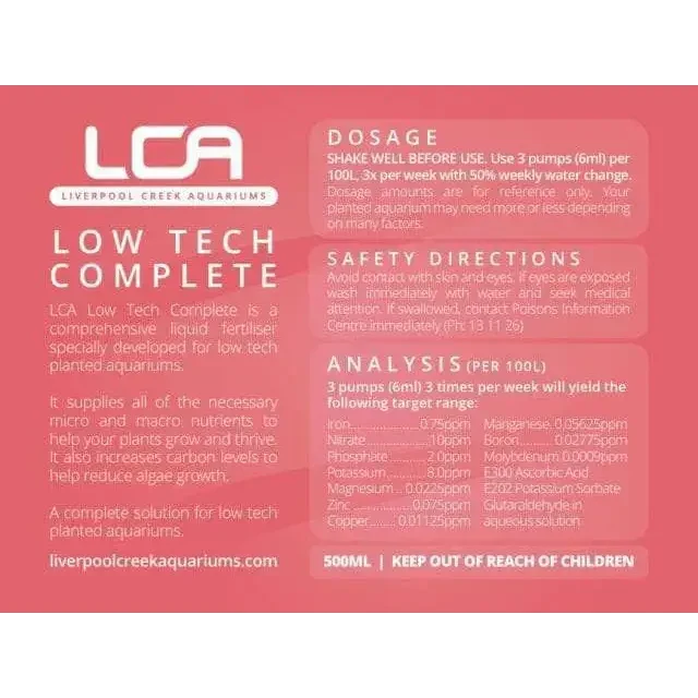 Aquarium plant fertilizer label.