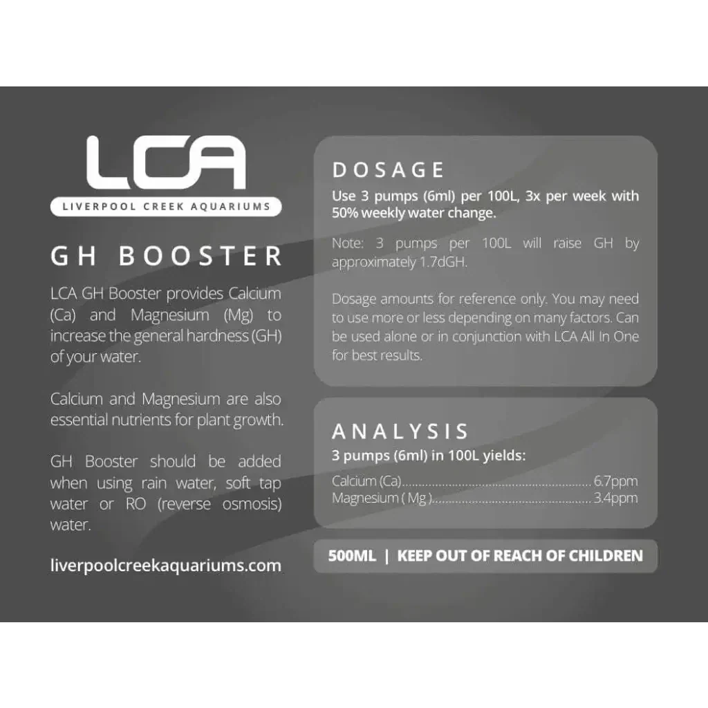 LCA GH Booster aquarium water additive.