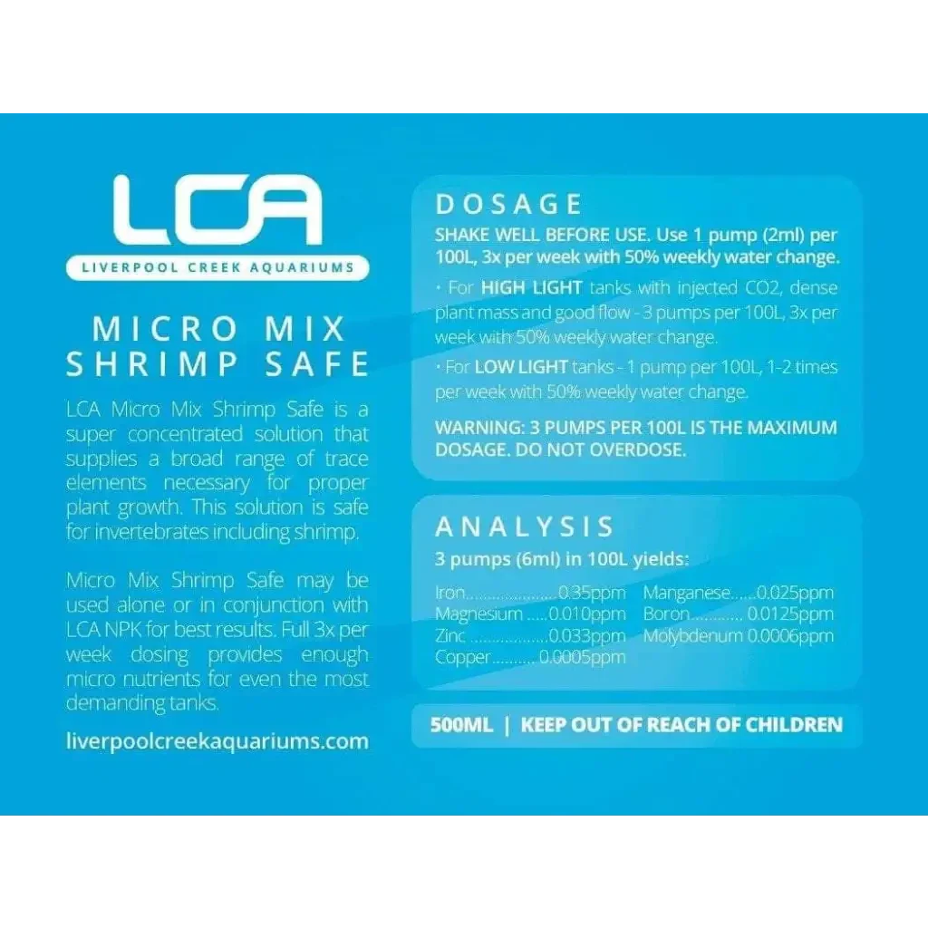 Aquarium plant fertilizer label.