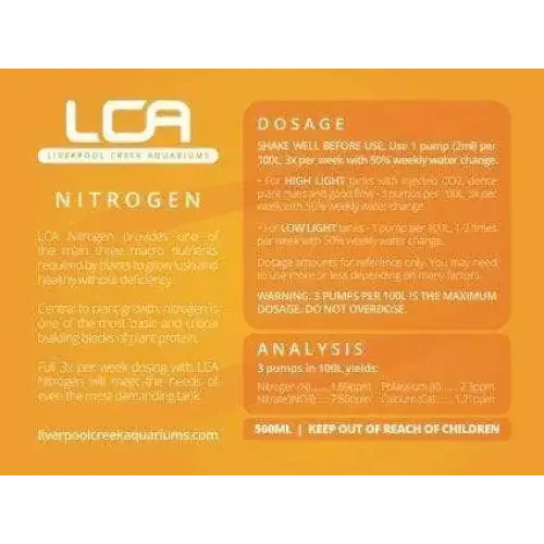 LCA Nitrogen fertilizer label.