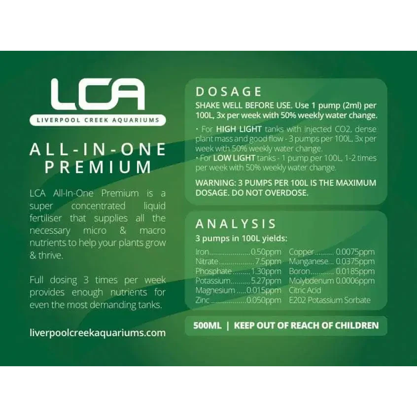 Aquarium plant fertilizer label.