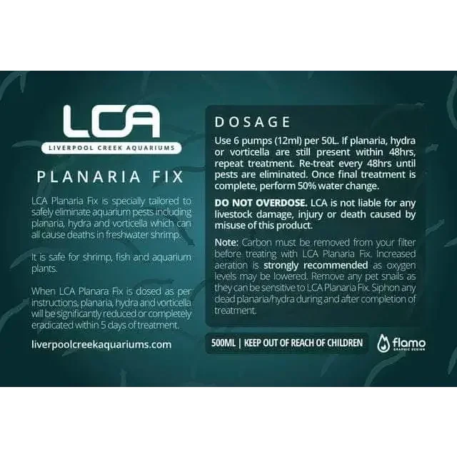 LCA Planaria Fix aquarium treatment.